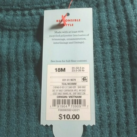 NWT Toddler Girls' Solid Cozy Waffle Long Sleeve T-Shirt - Cat & Jack [104/114] - Picture 4 of 5